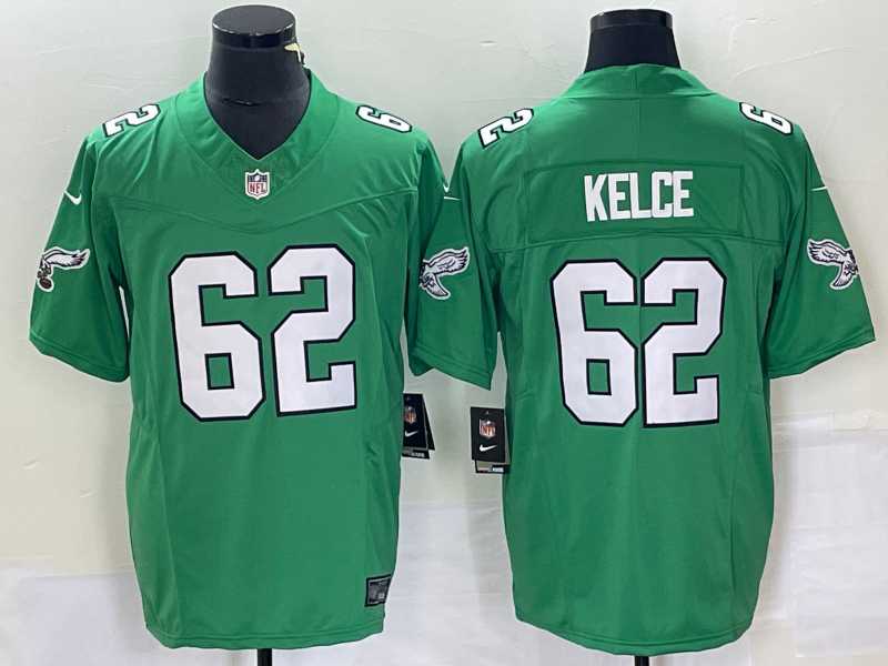 Men's Philadelphia Eagles #62 Jason Kelce Green 2023 FUSE Vapor Limited Throwback Stitched Jersey,We sell and wholesale Men's Philadelphia Eagles #62 Jason Kelce Green 2023 FUSE Vapor Limited Throwback Stitched Jersey on line form chian!